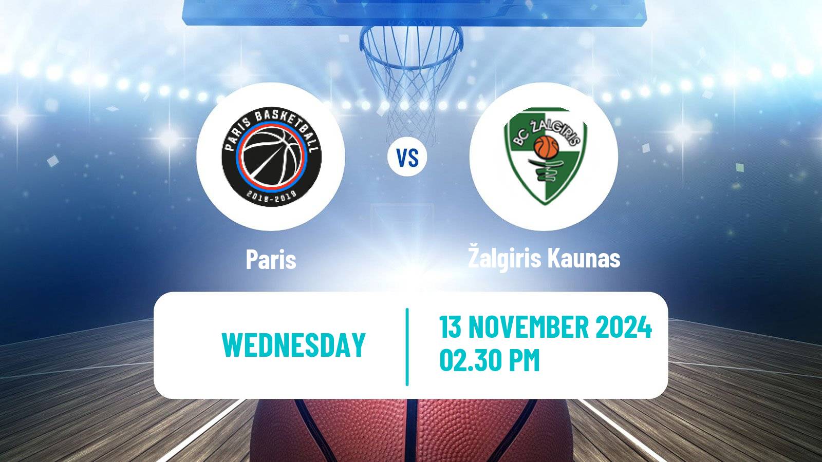 Basketball Euroleague Paris - Žalgiris Kaunas