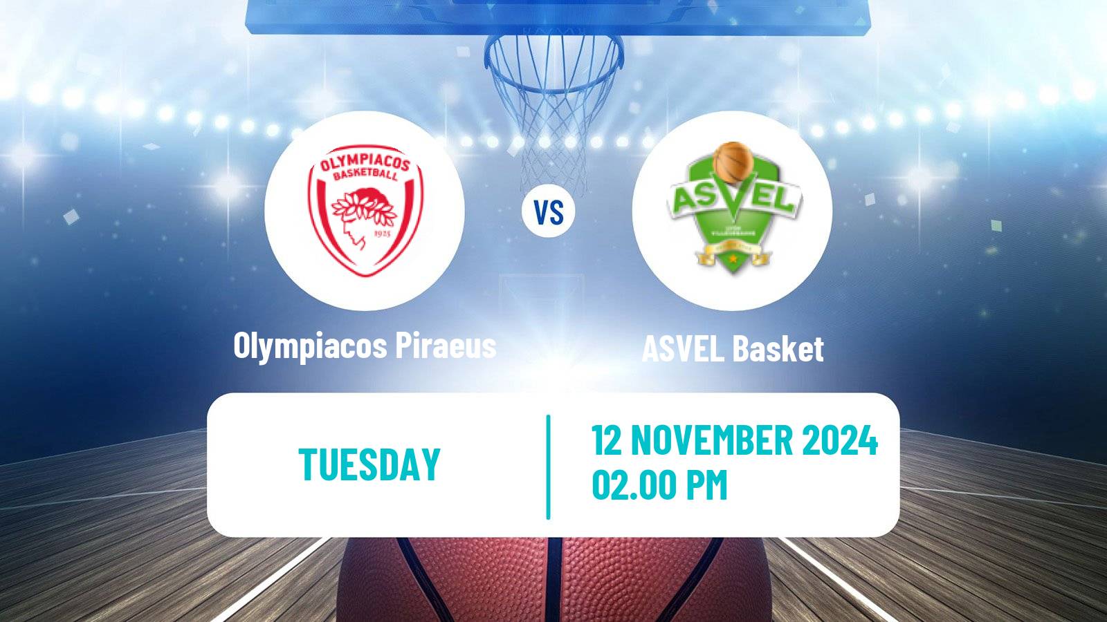 Basketball Euroleague Olympiacos Piraeus - ASVEL Basket