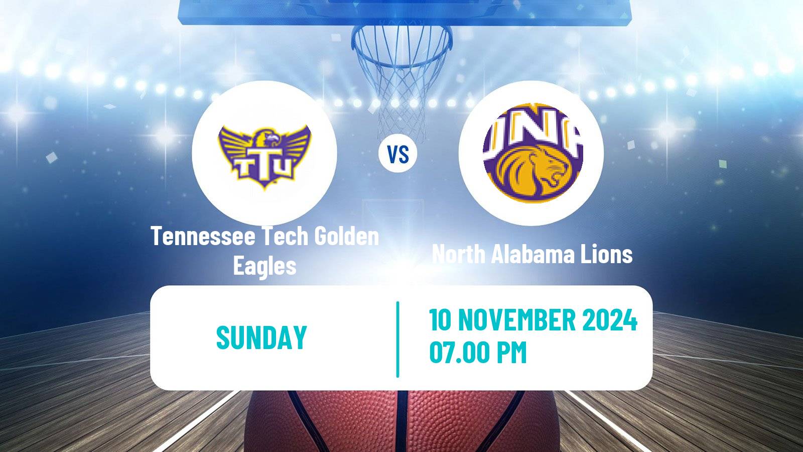 Basketball NCAA College Basketball Women Tennessee Tech Golden Eagles - North Alabama Lions