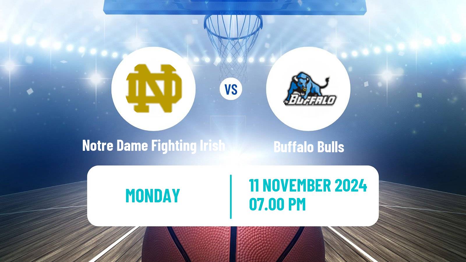 Basketball NCAA College Basketball Notre Dame Fighting Irish - Buffalo Bulls