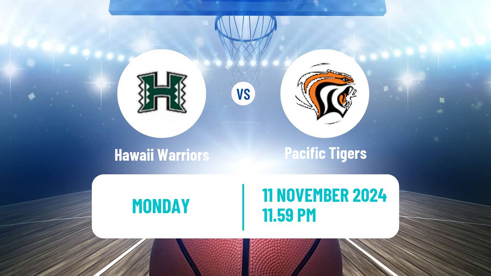 Basketball NCAA College Basketball Hawaii Warriors - Pacific Tigers