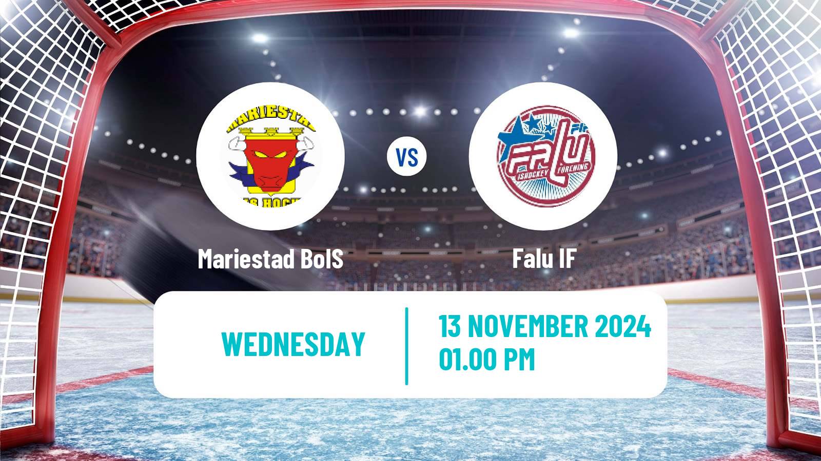 Hockey Swedish HockeyEttan Vastra Mariestad BoIS - Falu