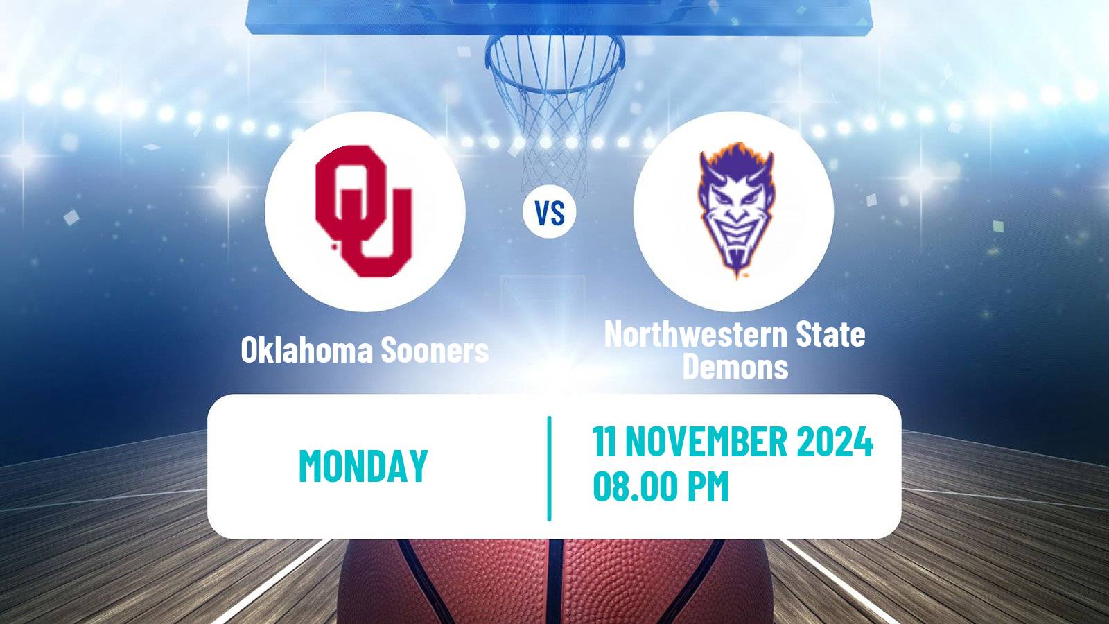 Basketball NCAA College Basketball Oklahoma Sooners - Northwestern State Demons