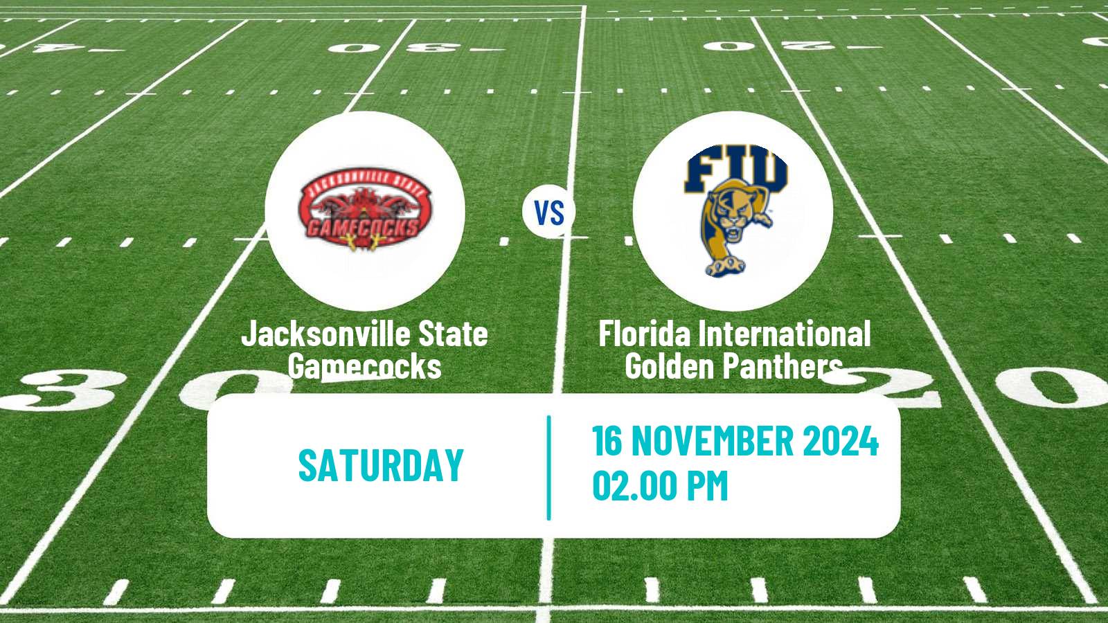 American football NCAA College Football Jacksonville State Gamecocks - Florida International Golden Panthers