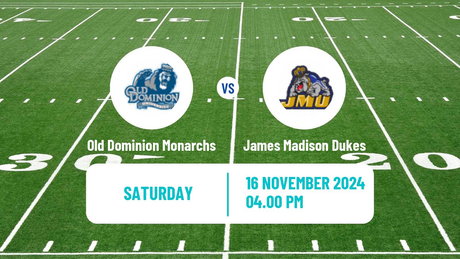 American football NCAA College Football Old Dominion Monarchs - James Madison Dukes