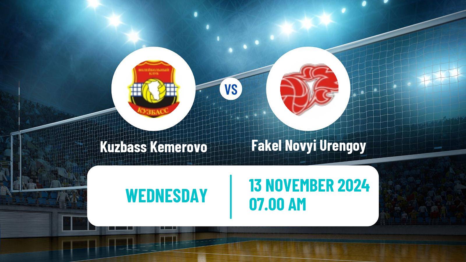 Volleyball Russian Super League Volleyball Kuzbass Kemerovo - Fakel Novyi Urengoy