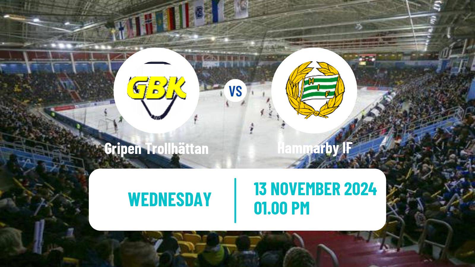 Bandy Swedish Elitserien Bandy Gripen Trollhättan - Hammarby IF