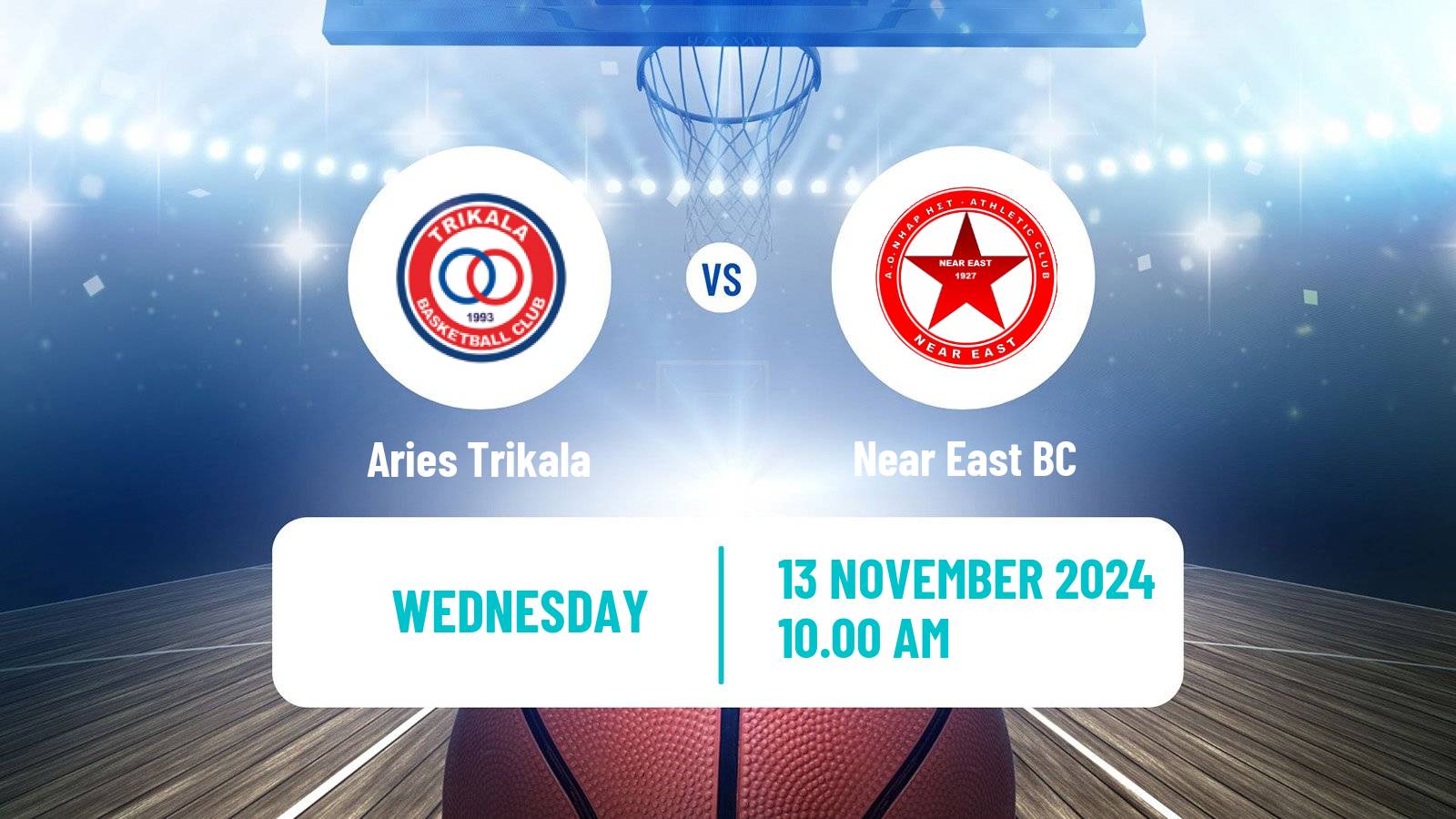 Basketball Greek Elite League Basketball Aries Trikala - Near East