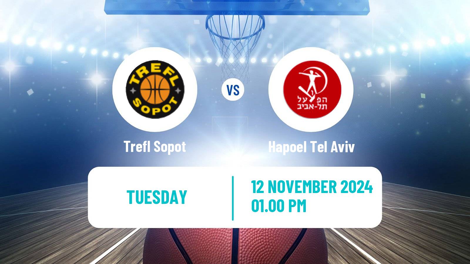 Basketball Eurocup Trefl Sopot - Hapoel Tel Aviv