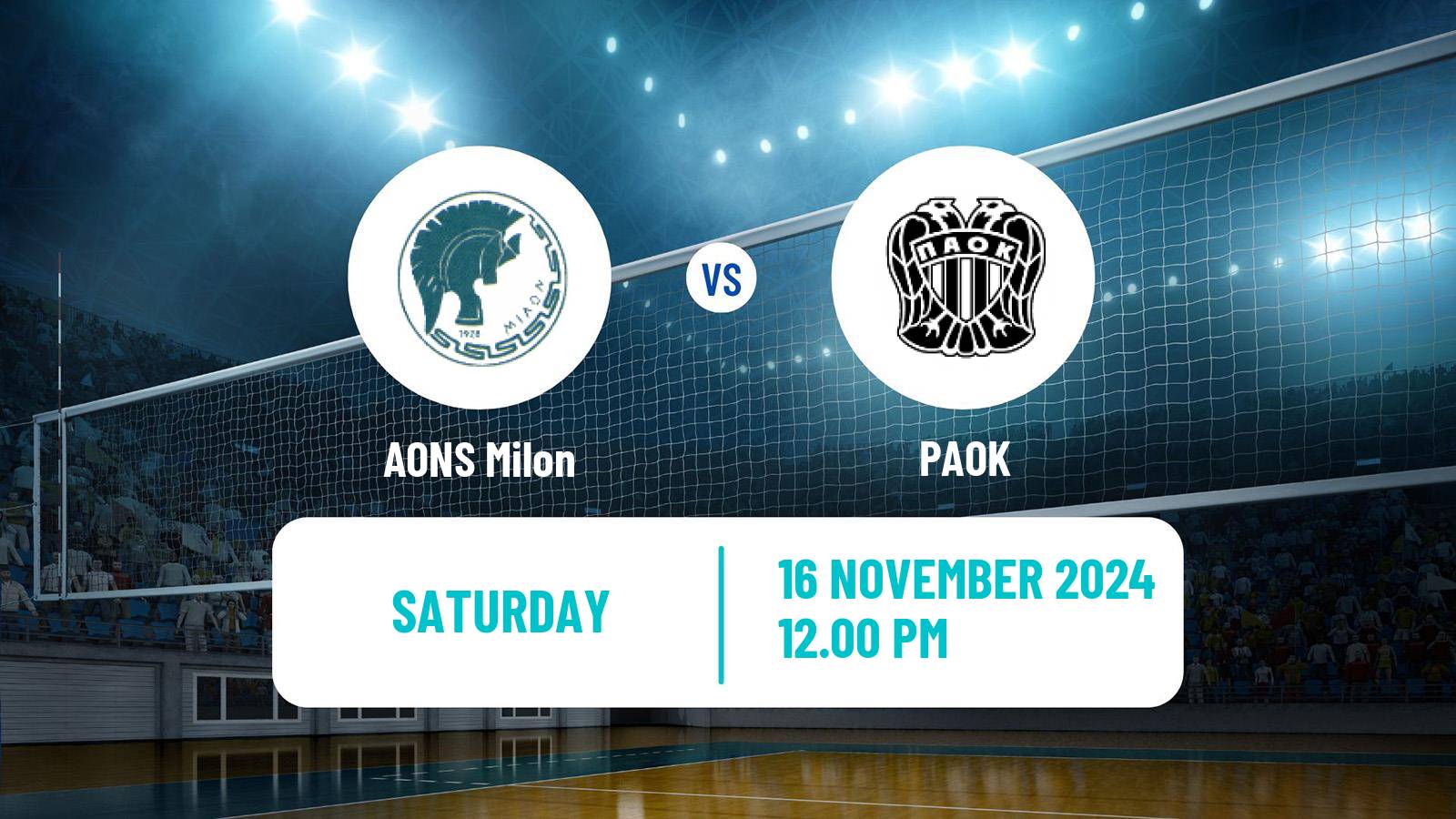 Volleyball Greek A1 Ethniki Volleyball AONS Milon - PAOK