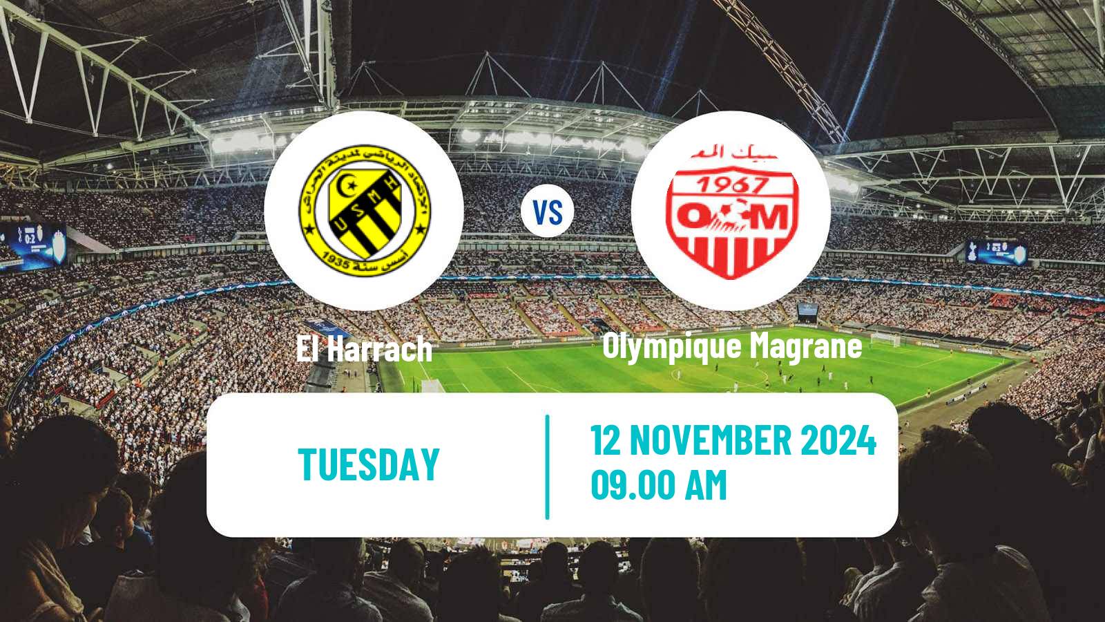 Soccer Algerian Ligue 2 El Harrach - Olympique Magrane