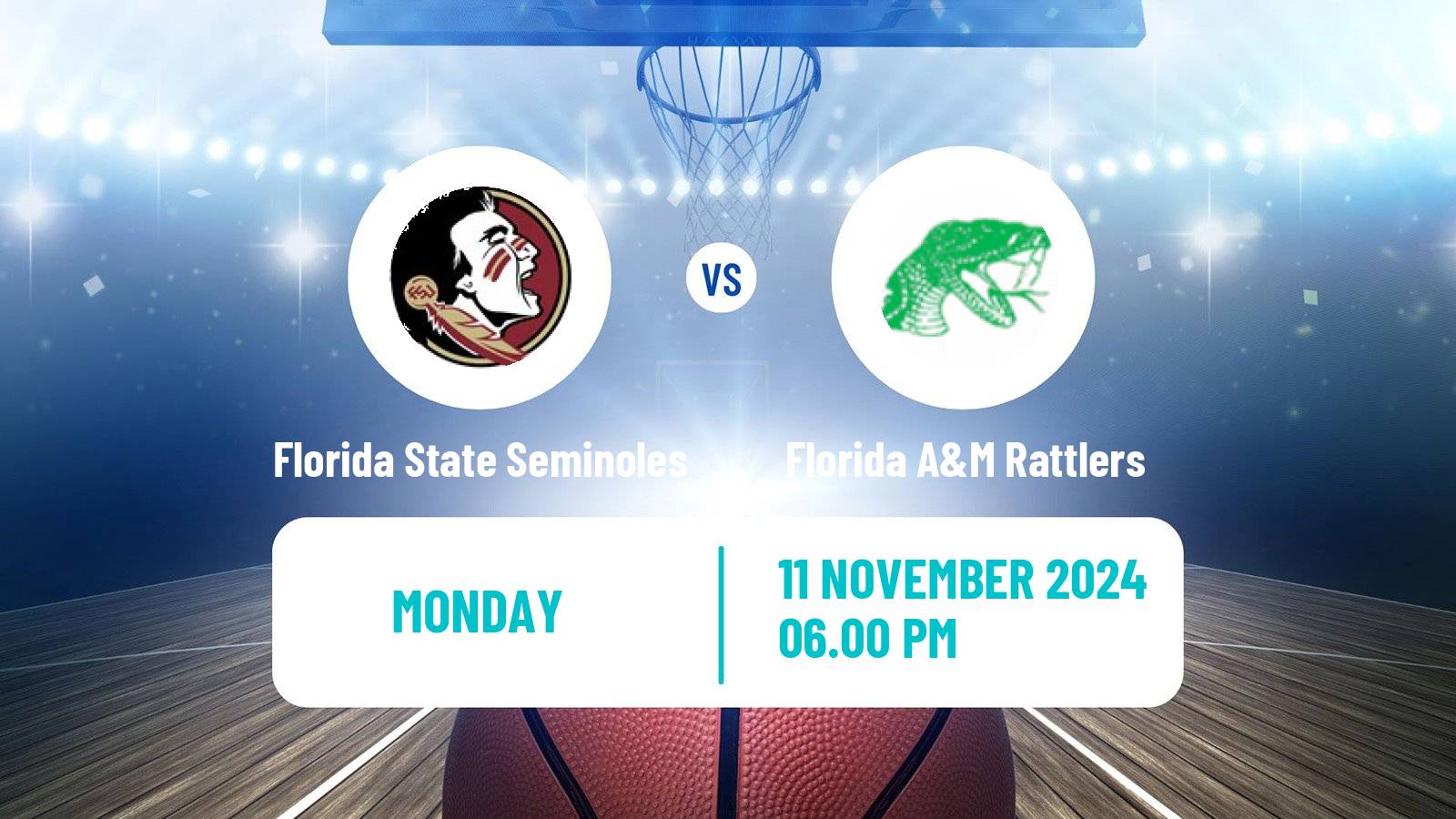 Basketball NCAA College Basketball Women Florida State Seminoles - Florida A&M Rattlers