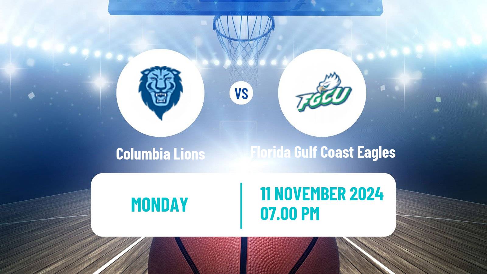 Basketball NCAA College Basketball Women Columbia Lions - Florida Gulf Coast Eagles