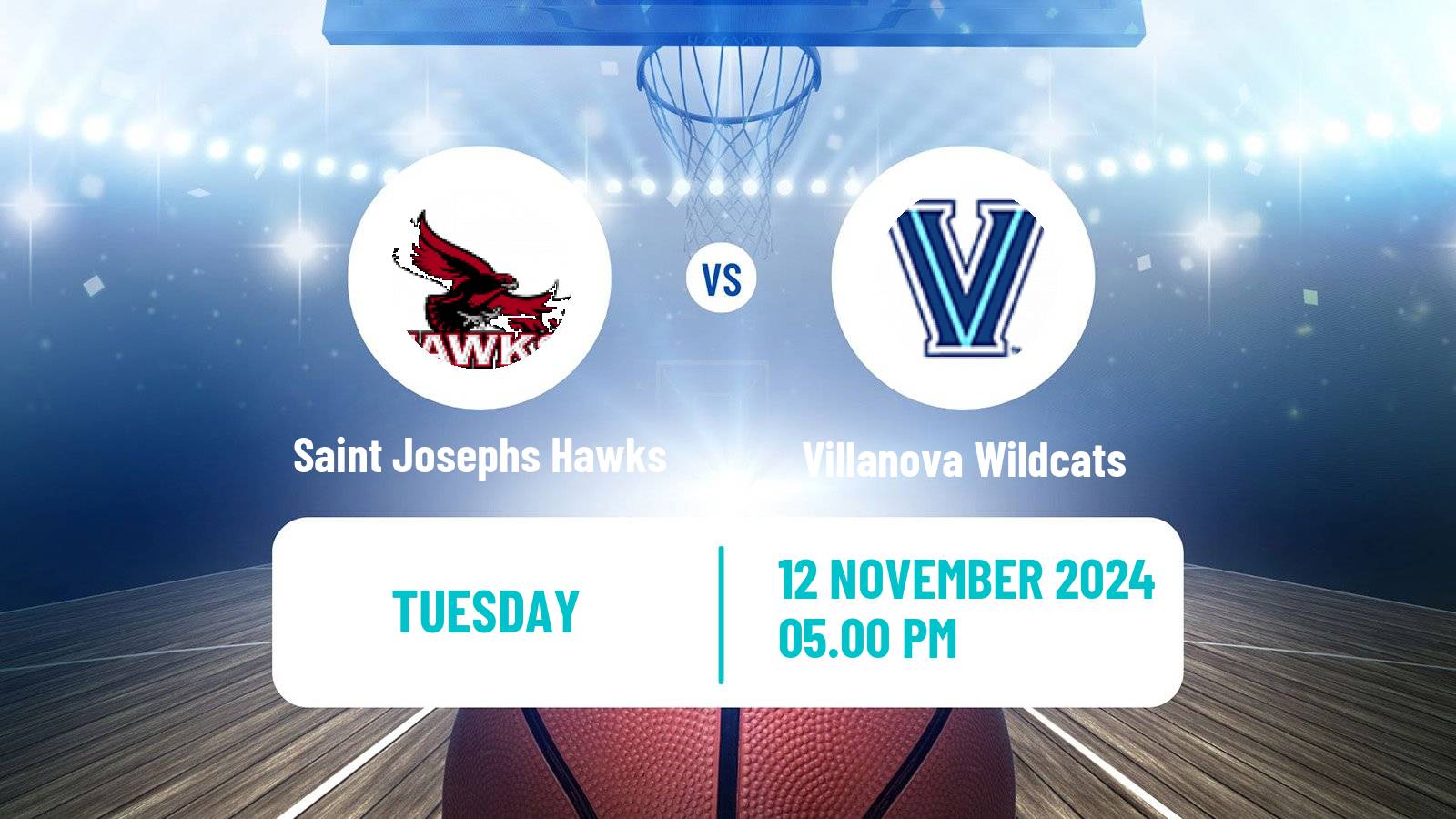 Basketball NCAA College Basketball Saint Josephs Hawks - Villanova Wildcats