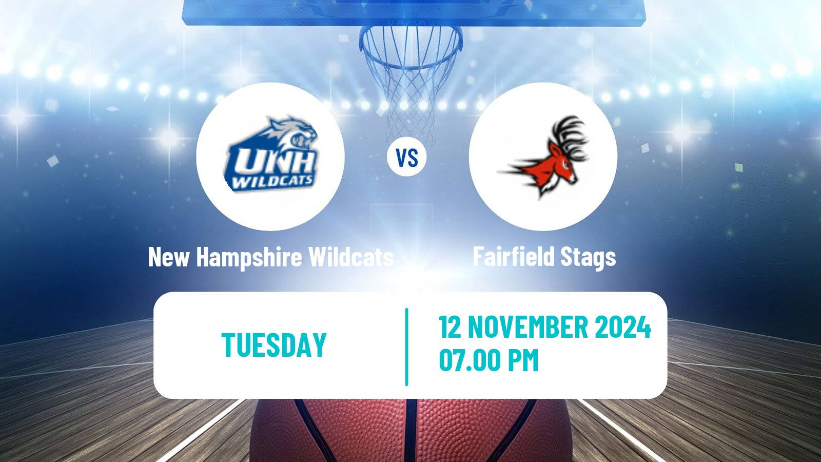 Basketball NCAA College Basketball New Hampshire Wildcats - Fairfield Stags