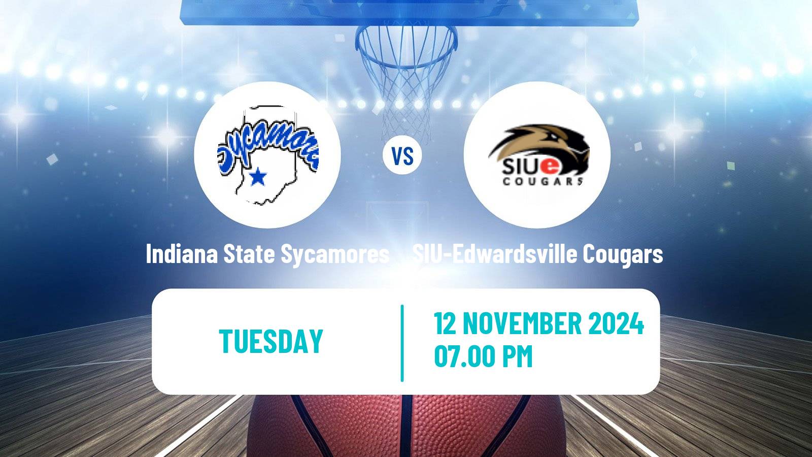 Basketball NCAA College Basketball Indiana State Sycamores - SIU-Edwardsville Cougars