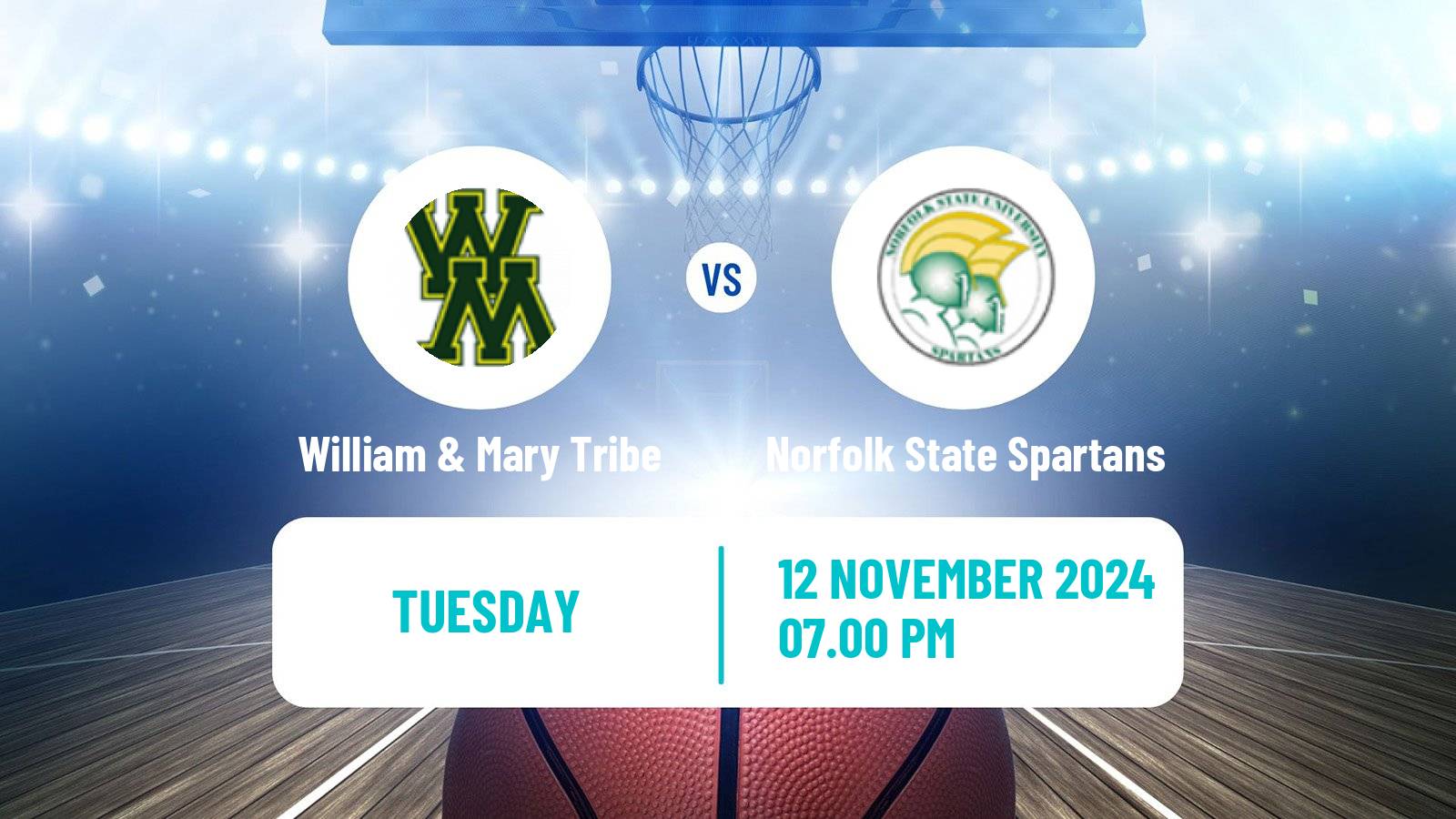 Basketball NCAA College Basketball William & Mary Tribe - Norfolk State Spartans