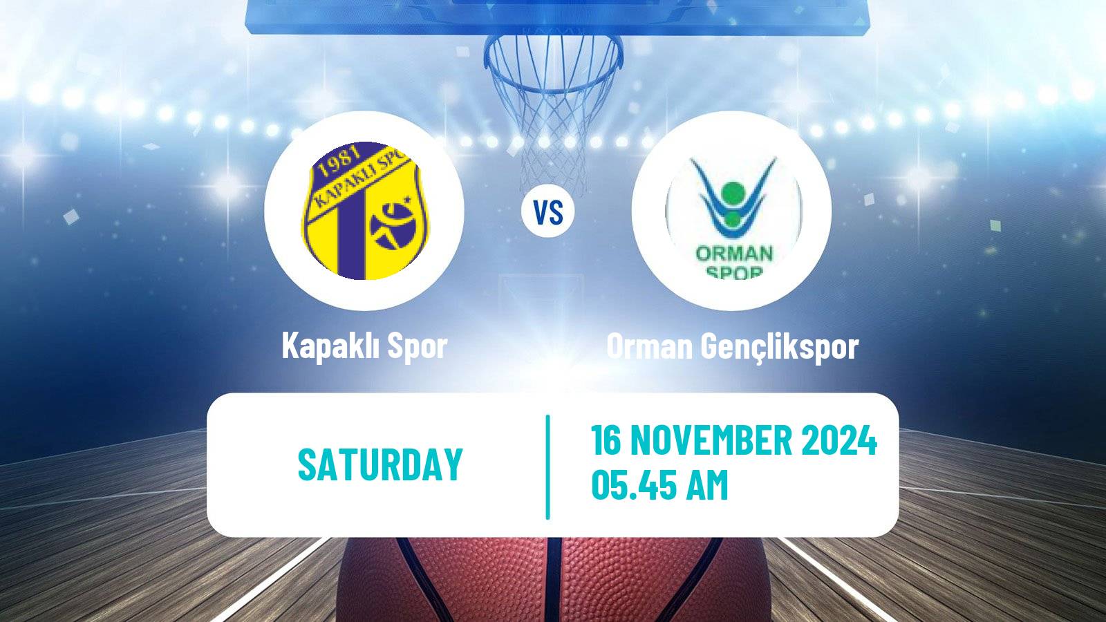 Basketball Turkish TBL Kapaklı Spor - Orman Gençlikspor