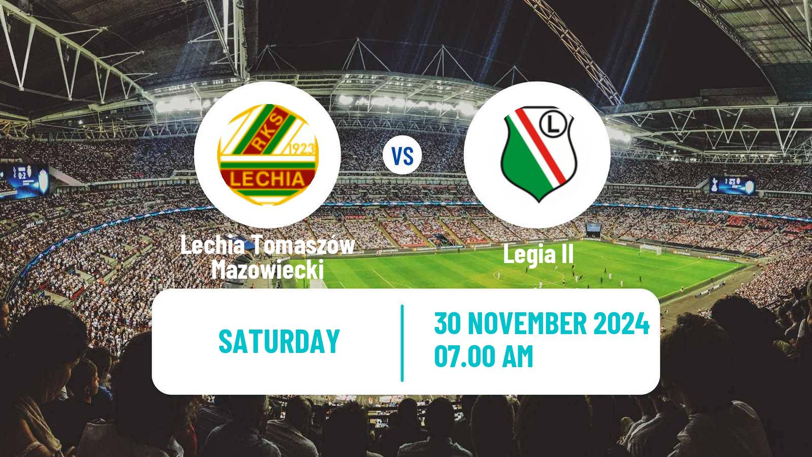 Soccer Polish Division 3 - Group I Lechia Tomaszów Mazowiecki - Legia II