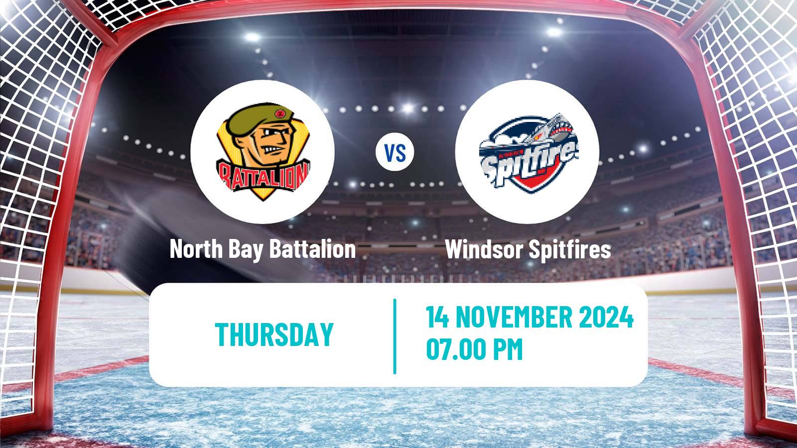 Hockey OHL North Bay Battalion - Windsor Spitfires