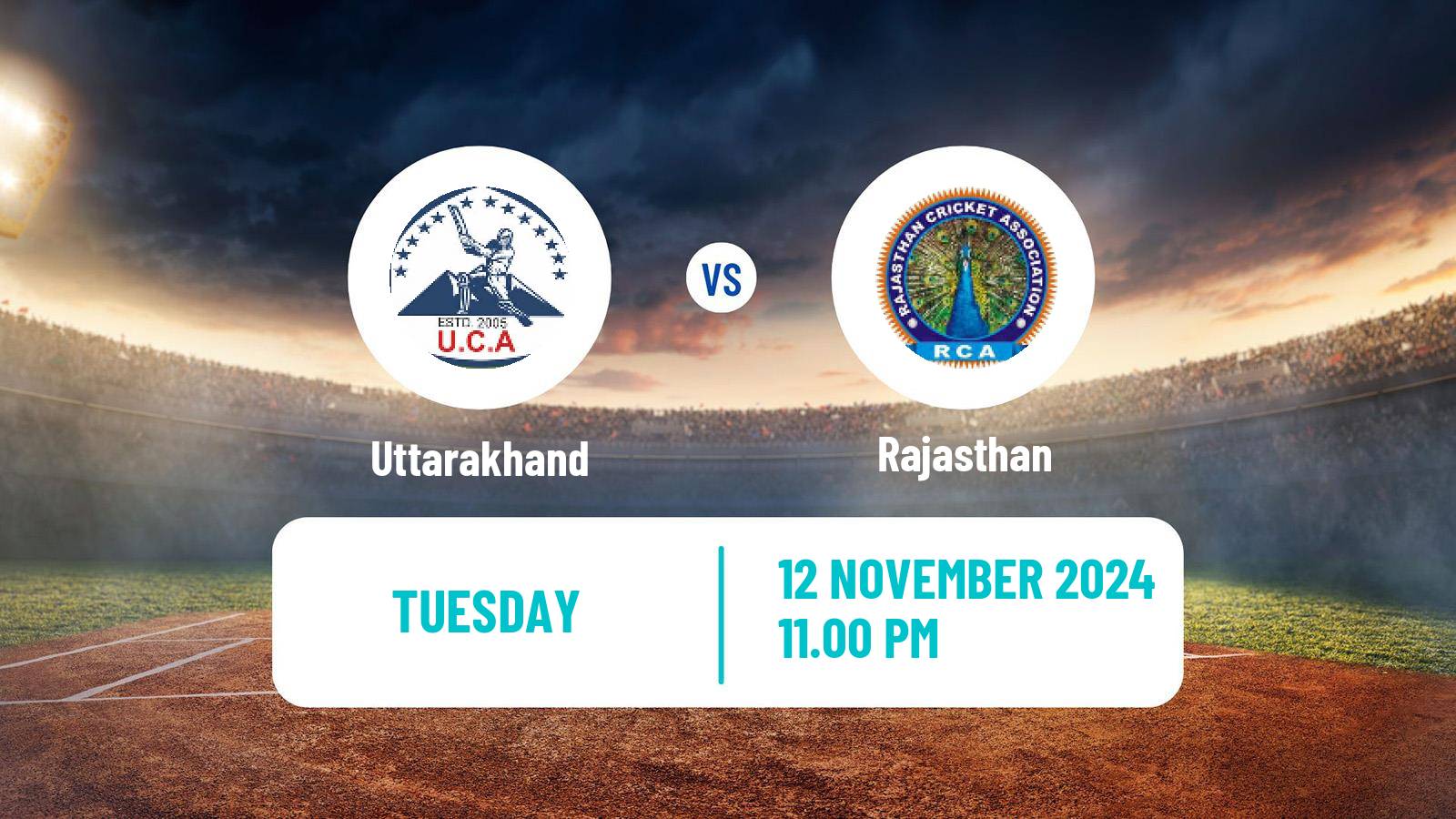 Cricket Ranji Trophy Uttarakhand - Rajasthan