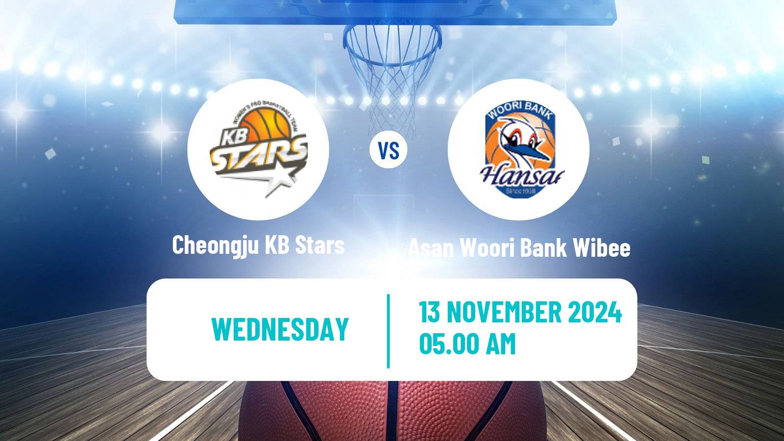 Basketball WKBL Cheongju KB Stars - Asan Woori Bank Wibee