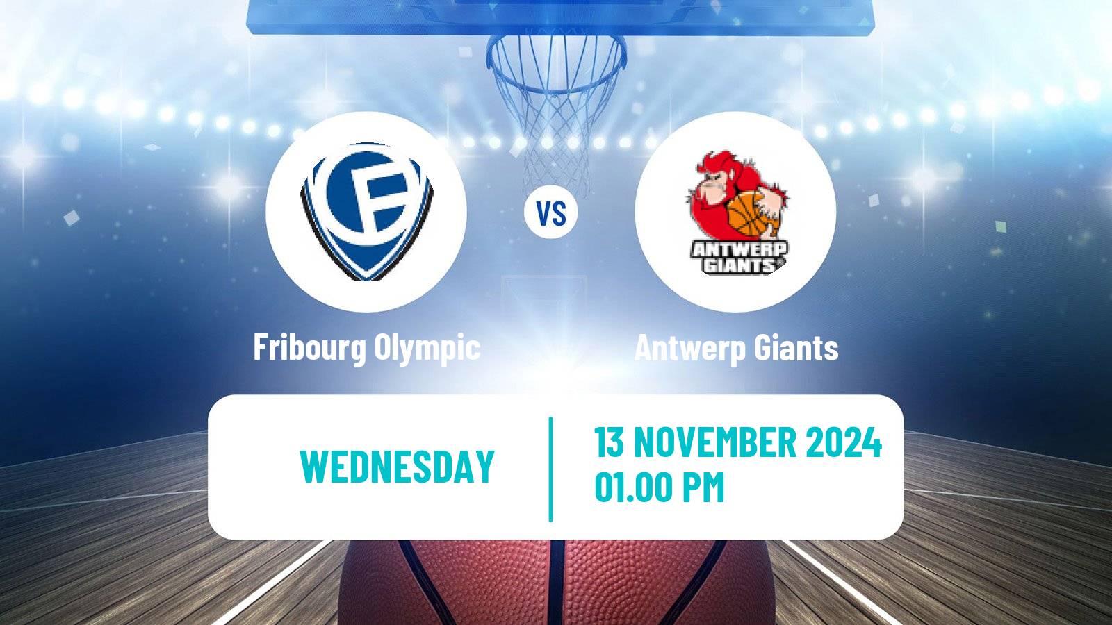 Basketball FIBA Europe Cup Fribourg Olympic - Antwerp Giants