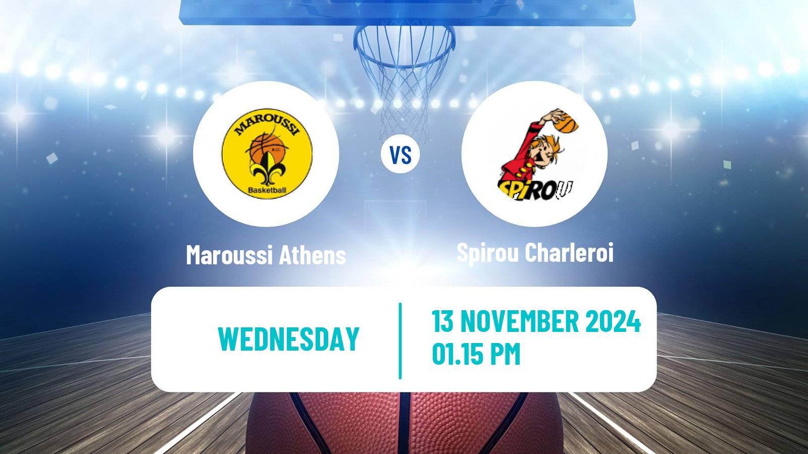 Basketball FIBA Europe Cup Maroussi Athens - Spirou Charleroi