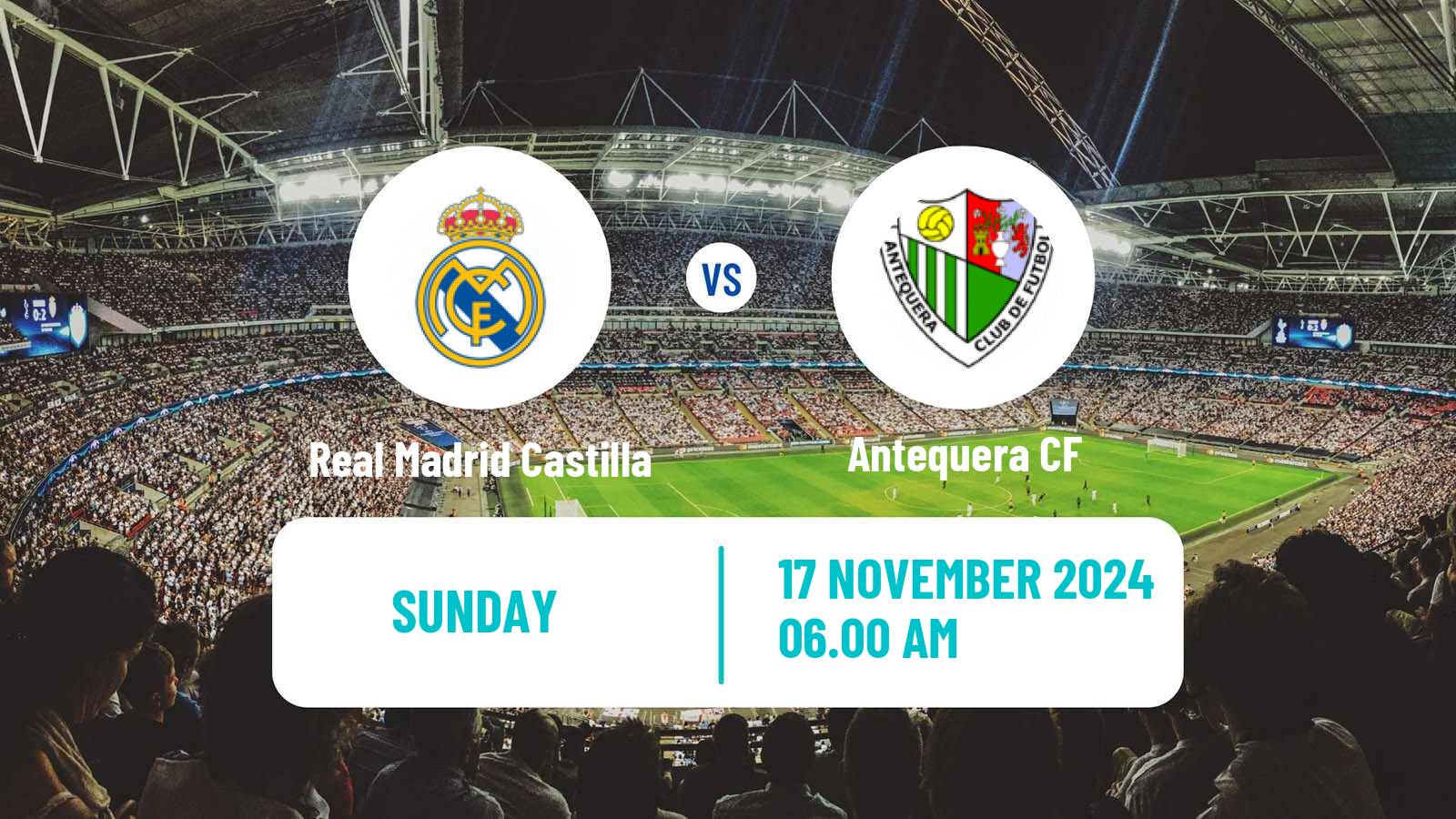 Soccer Spanish Primera RFEF Group 2 Real Madrid Castilla - Antequera