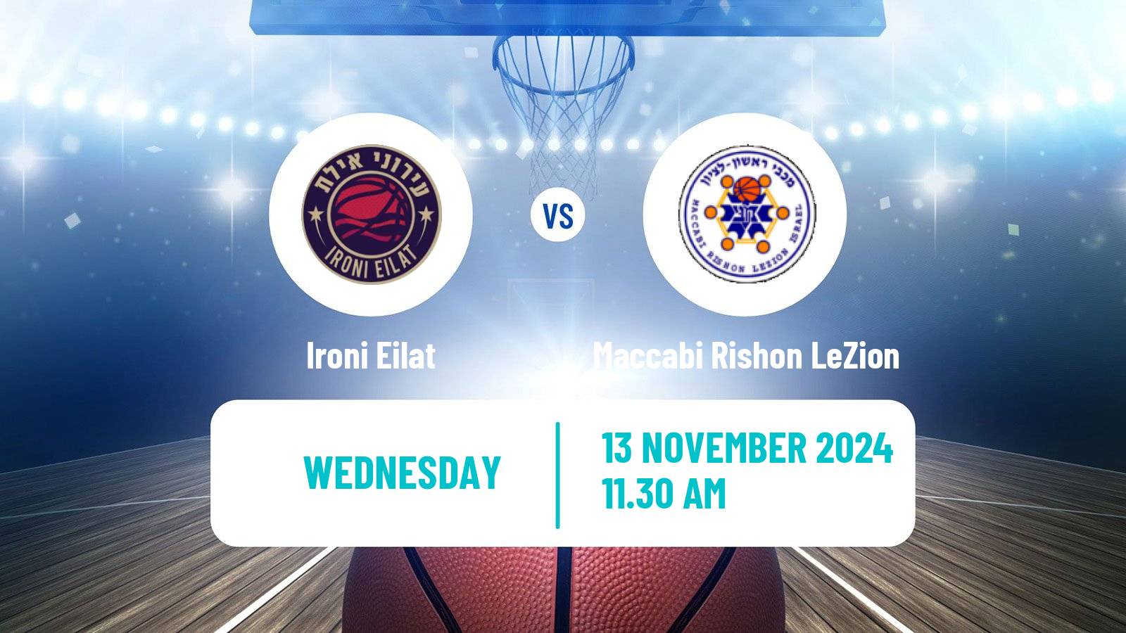 Basketball Israeli Liga Leumit Basketball Ironi Eilat - Maccabi Rishon LeZion