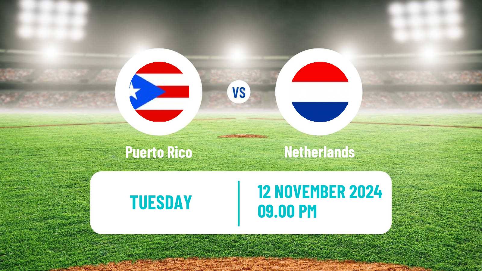 Baseball WBSC Premier 12 Puerto Rico - Netherlands