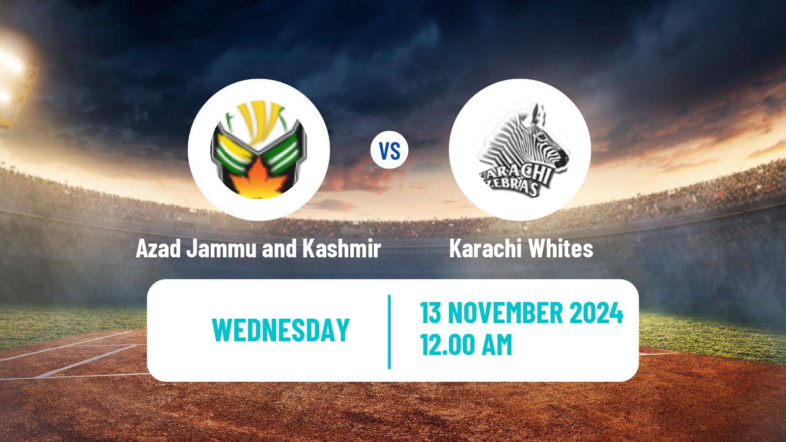 Cricket Pakistan Quaid-e-Azam Trophy Azad Jammu and Kashmir - Karachi Whites