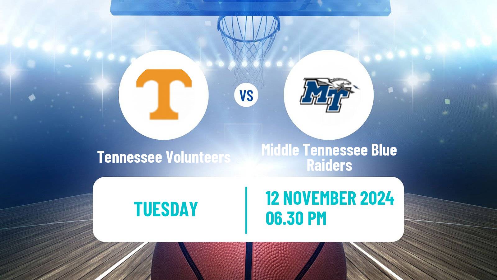 Basketball NCAA College Basketball Women Tennessee Volunteers - Middle Tennessee Blue Raiders