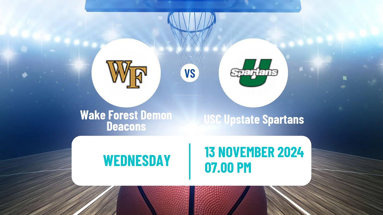 Basketball NCAA College Basketball Wake Forest Demon Deacons - USC Upstate Spartans