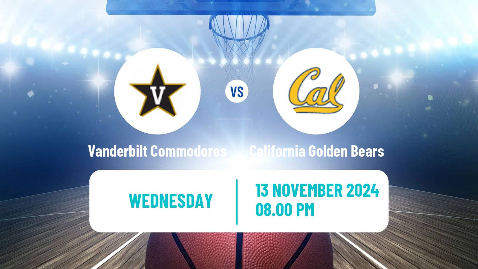 Basketball NCAA College Basketball Vanderbilt Commodores - California Golden Bears