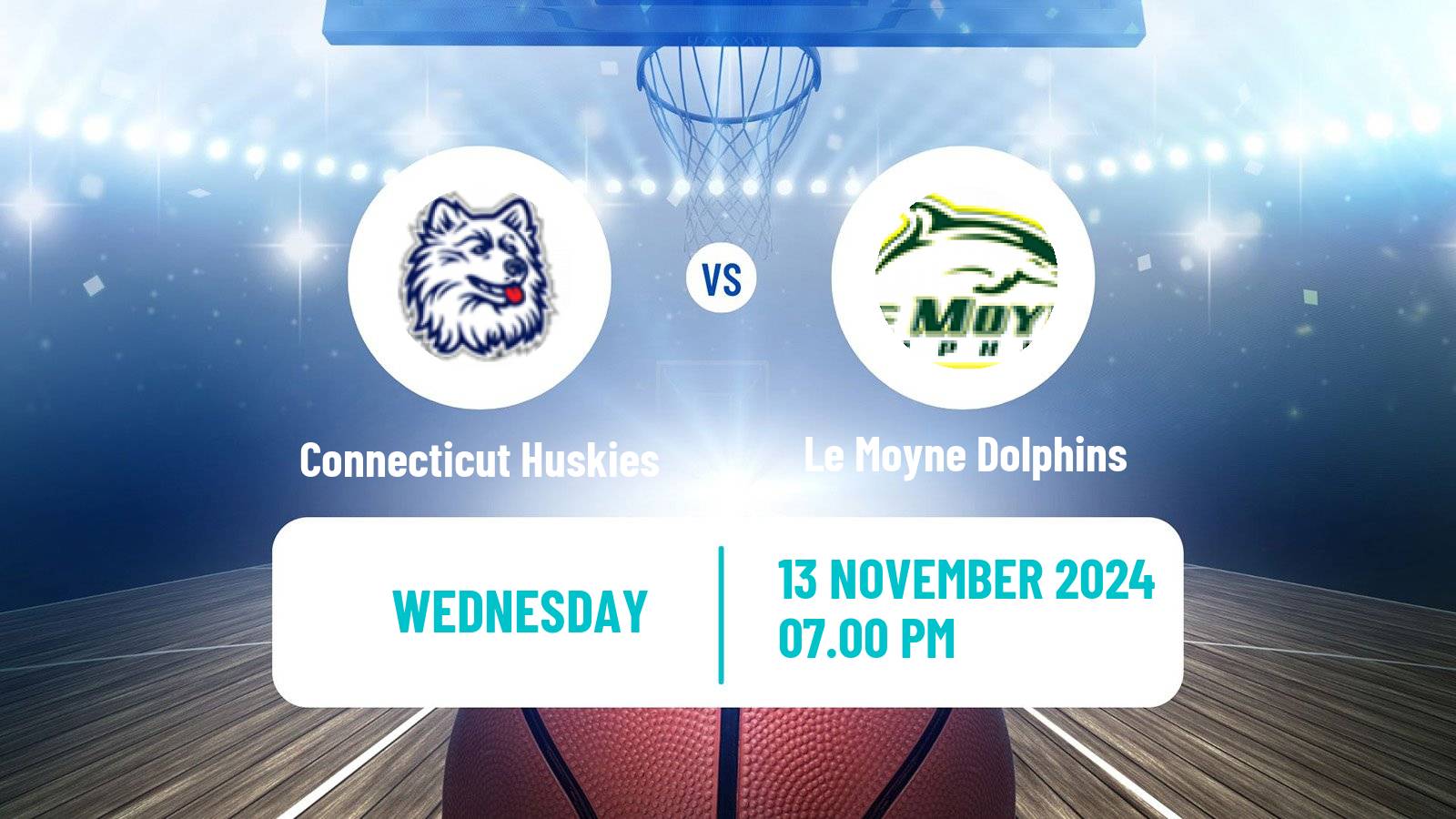 Basketball NCAA College Basketball Connecticut Huskies - Le Moyne Dolphins