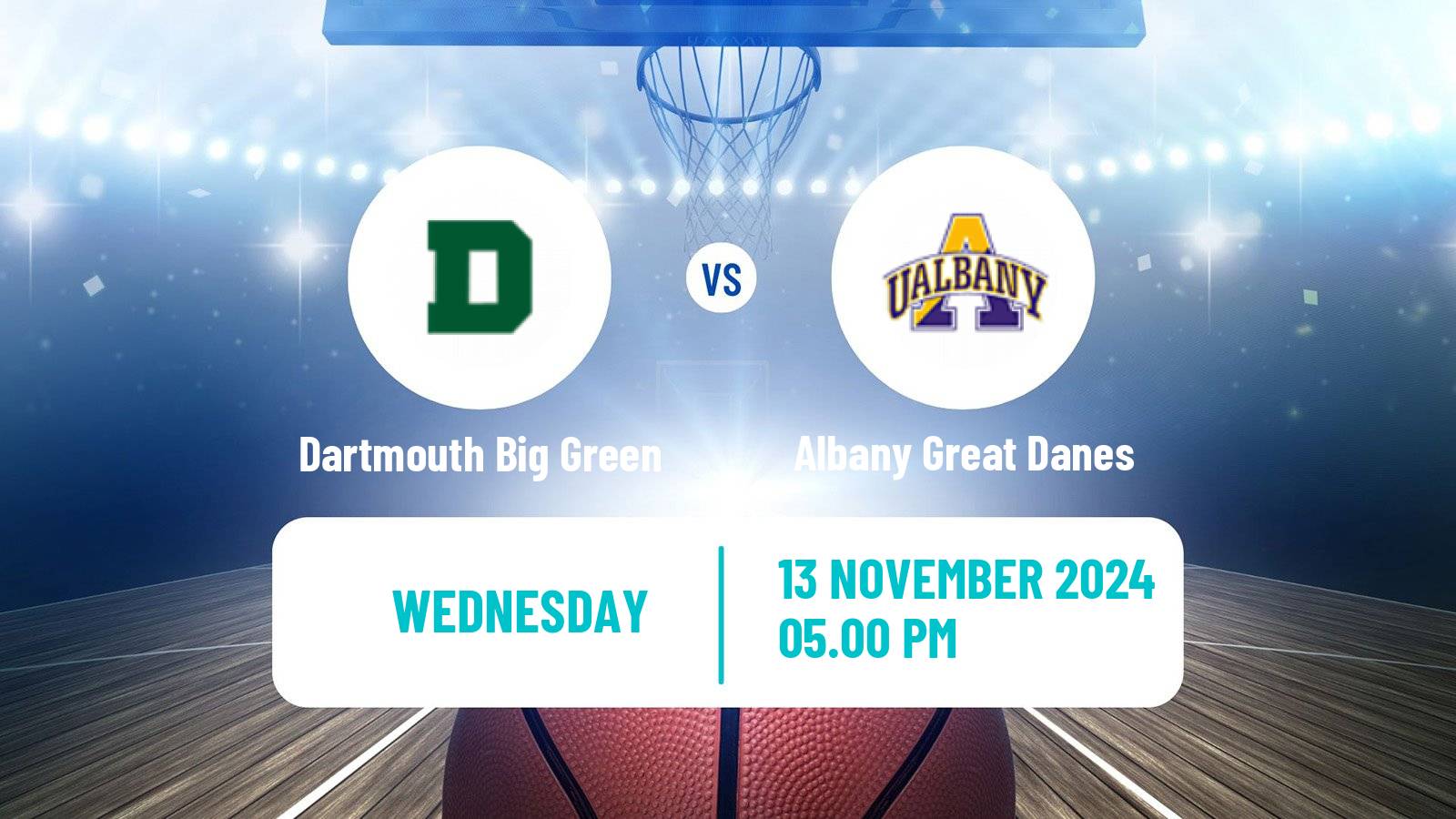 Basketball NCAA College Basketball Dartmouth Big Green - Albany Great Danes