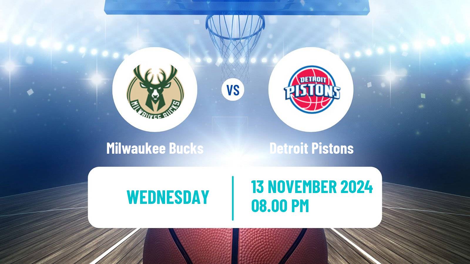 Basketball NBA Milwaukee Bucks - Detroit Pistons