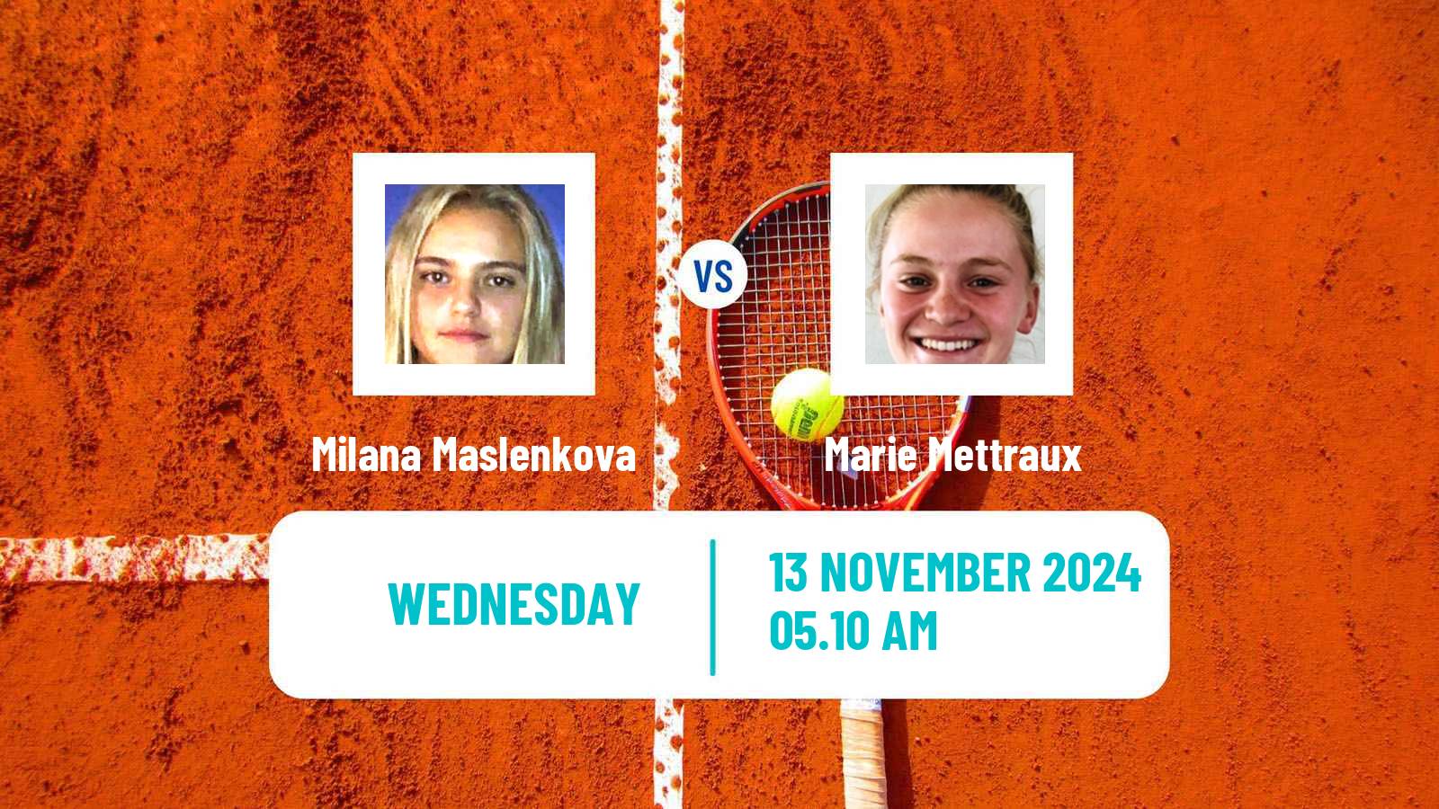 Tennis ITF W15 Monastir 44 Women Milana Maslenkova - Marie Mettraux