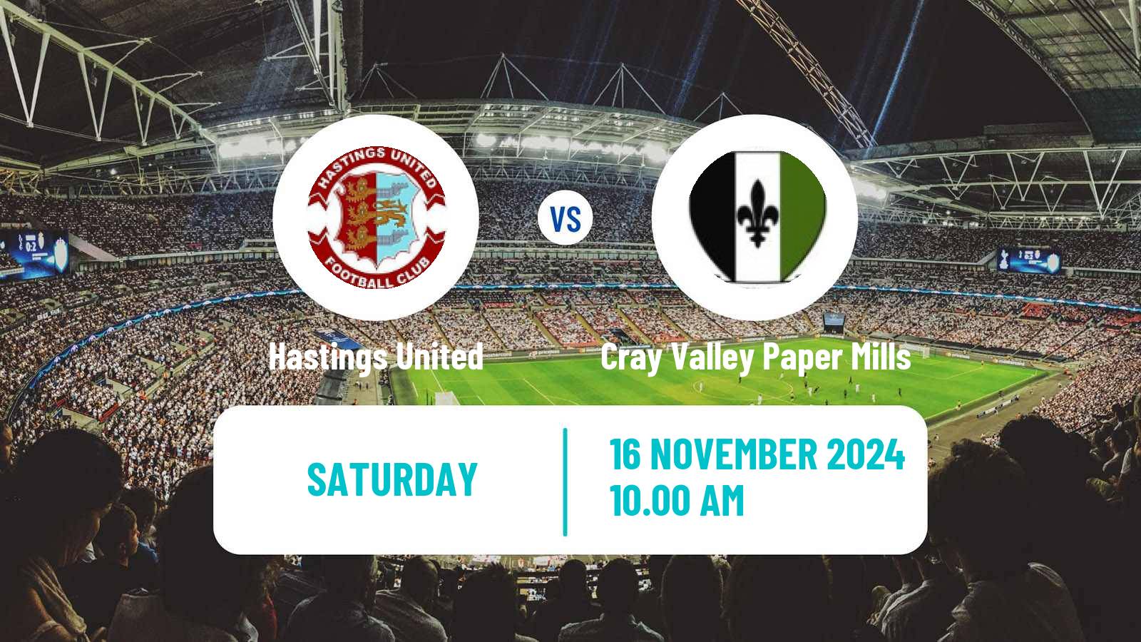 Soccer English Isthmian League Premier Division Hastings United - Cray Valley Paper Mills