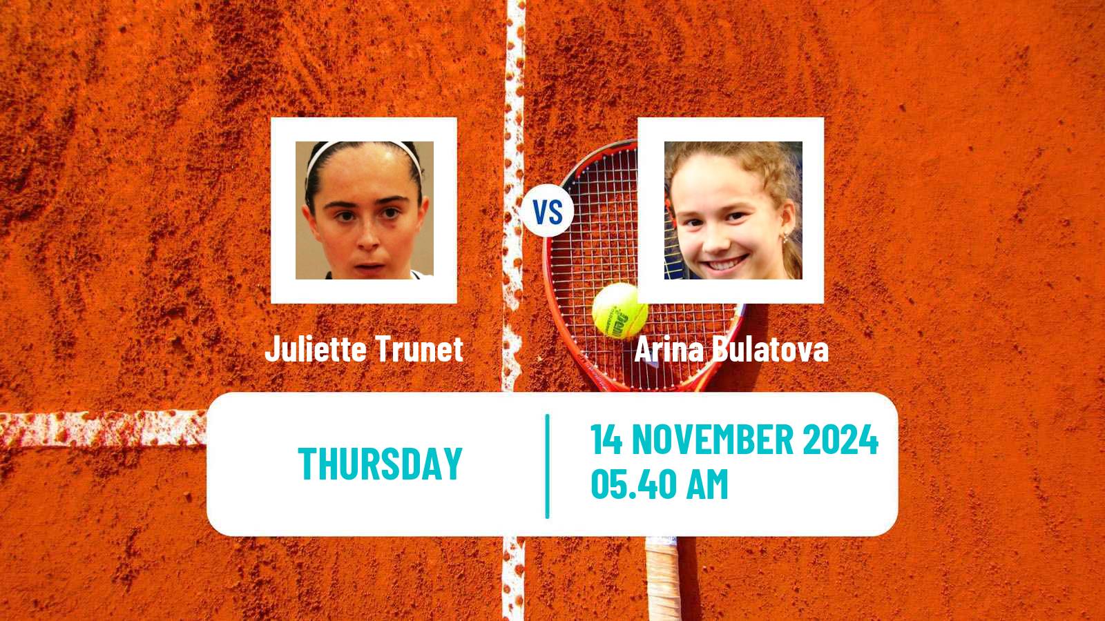 Tennis ITF W15 Monastir 44 Women Juliette Trunet - Arina Bulatova