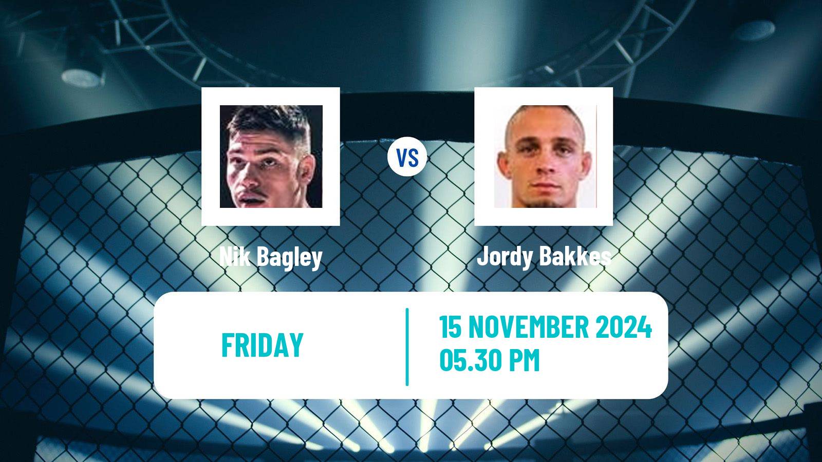 MMA Featherweight Cage Warriors Men Nik Bagley - Jordy Bakkes