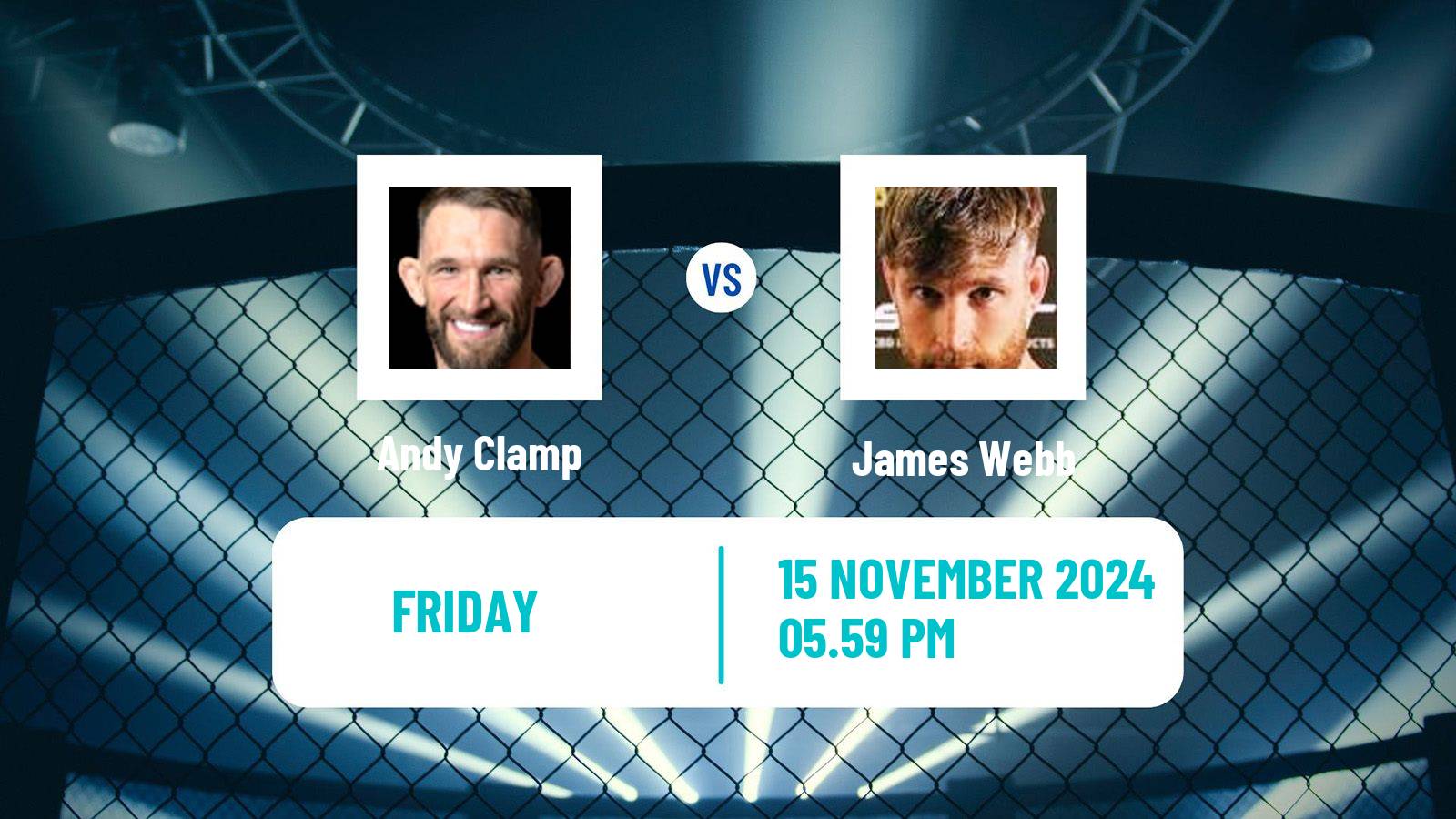 MMA Light Heavyweight Cage Warriors Men Andy Clamp - James Webb