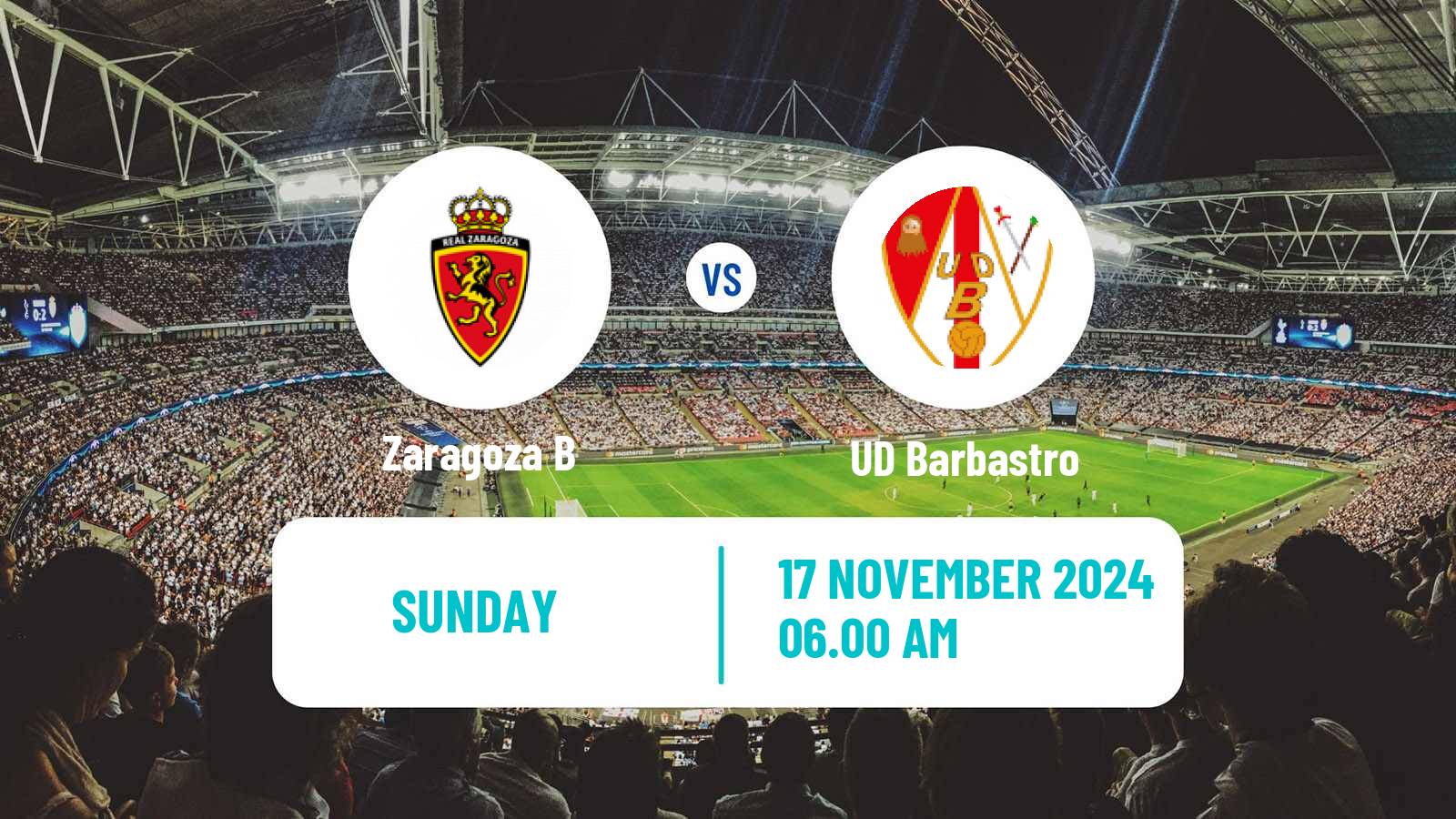 Soccer Spanish Segunda RFEF - Group 2 Zaragoza B - Barbastro