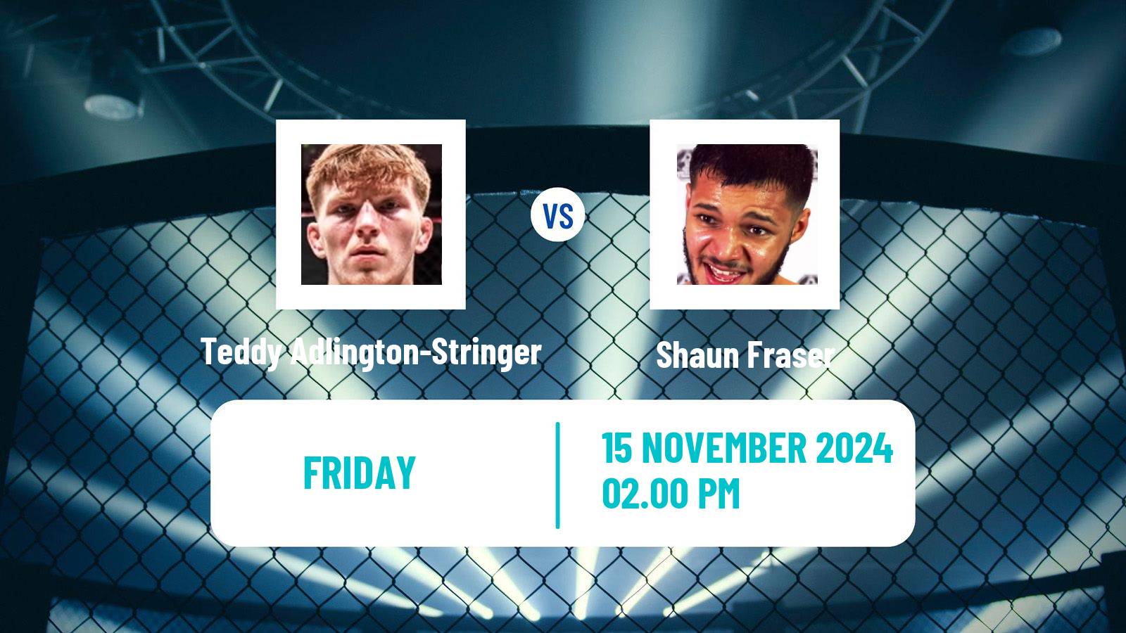 MMA Lightweight Cage Warriors Men Teddy Adlington-Stringer - Shaun Fraser