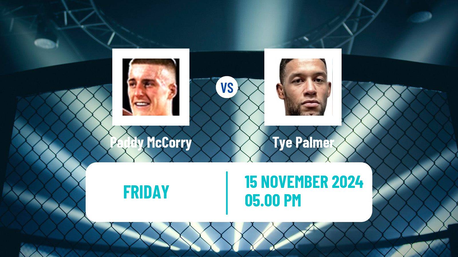 MMA Middleweight Cage Warriors Men Paddy McCorry - Tye Palmer