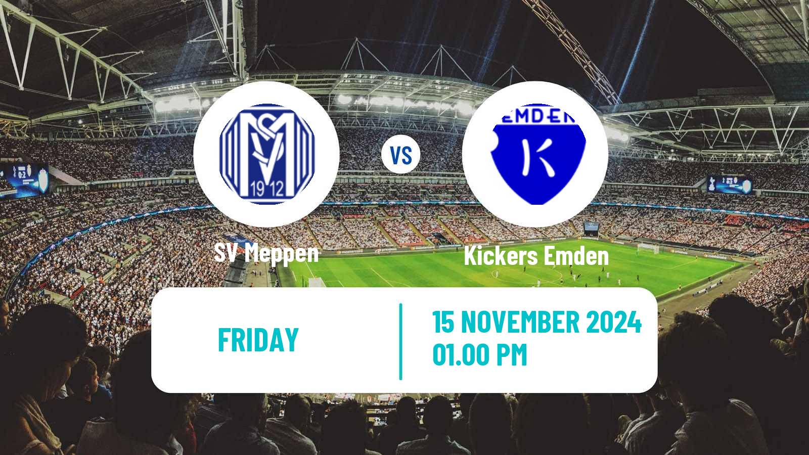 Soccer German Regionalliga North Meppen - Kickers Emden