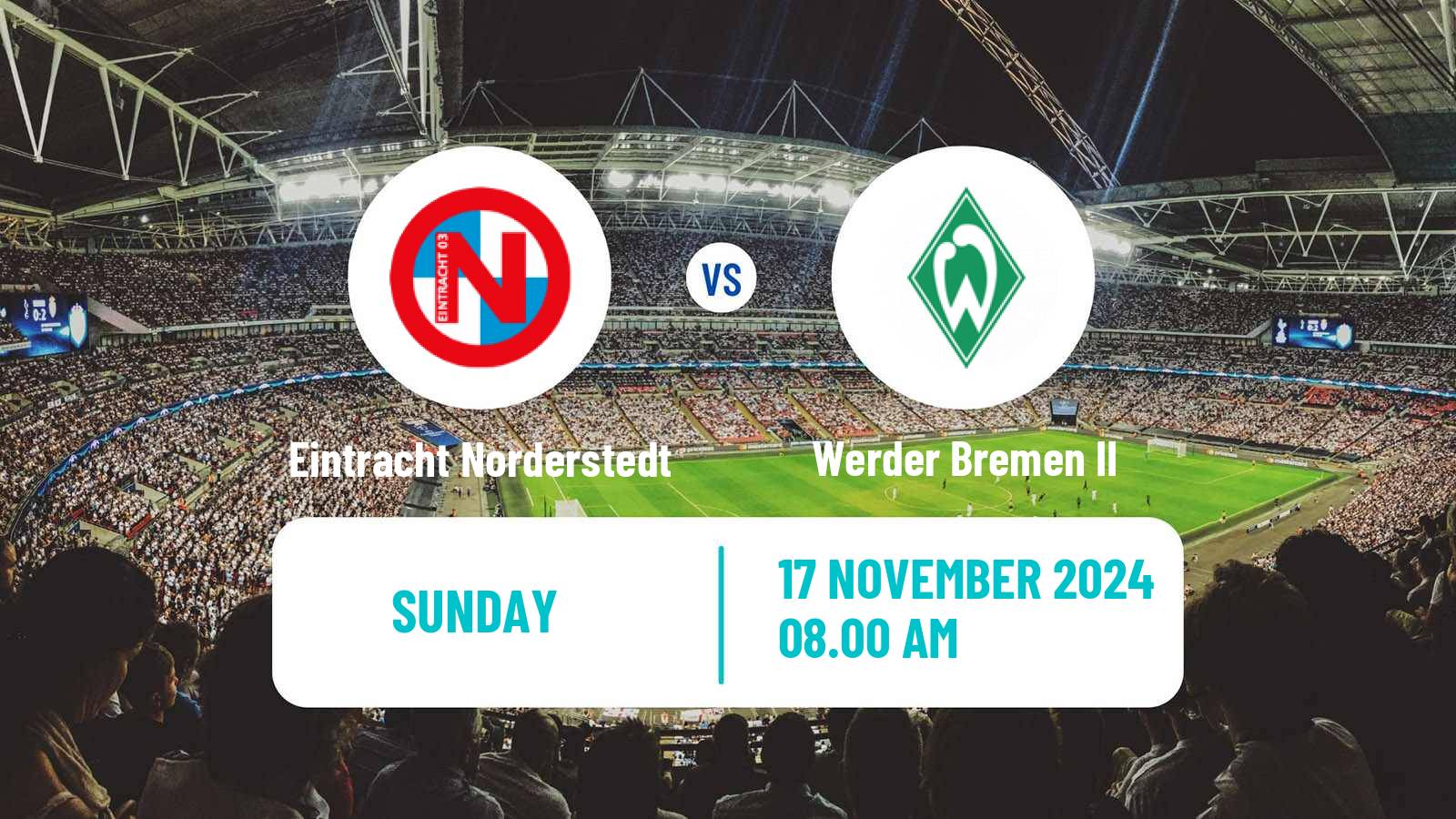 Soccer German Regionalliga North Eintracht Norderstedt - Werder Bremen II