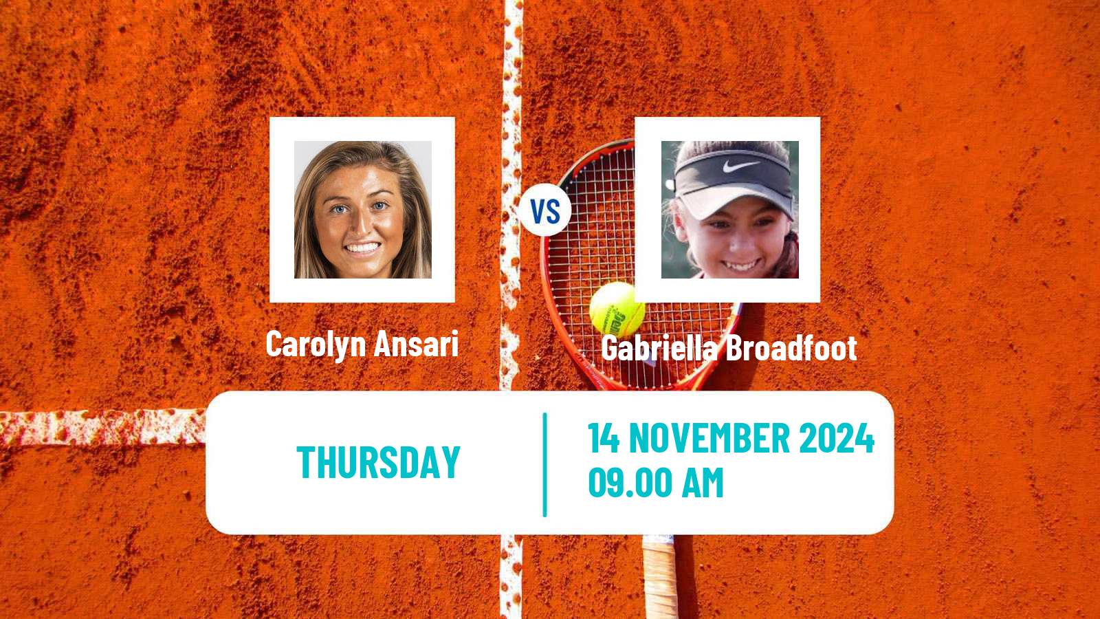 Tennis ITF W15 Clemson Sc Women Carolyn Ansari - Gabriella Broadfoot