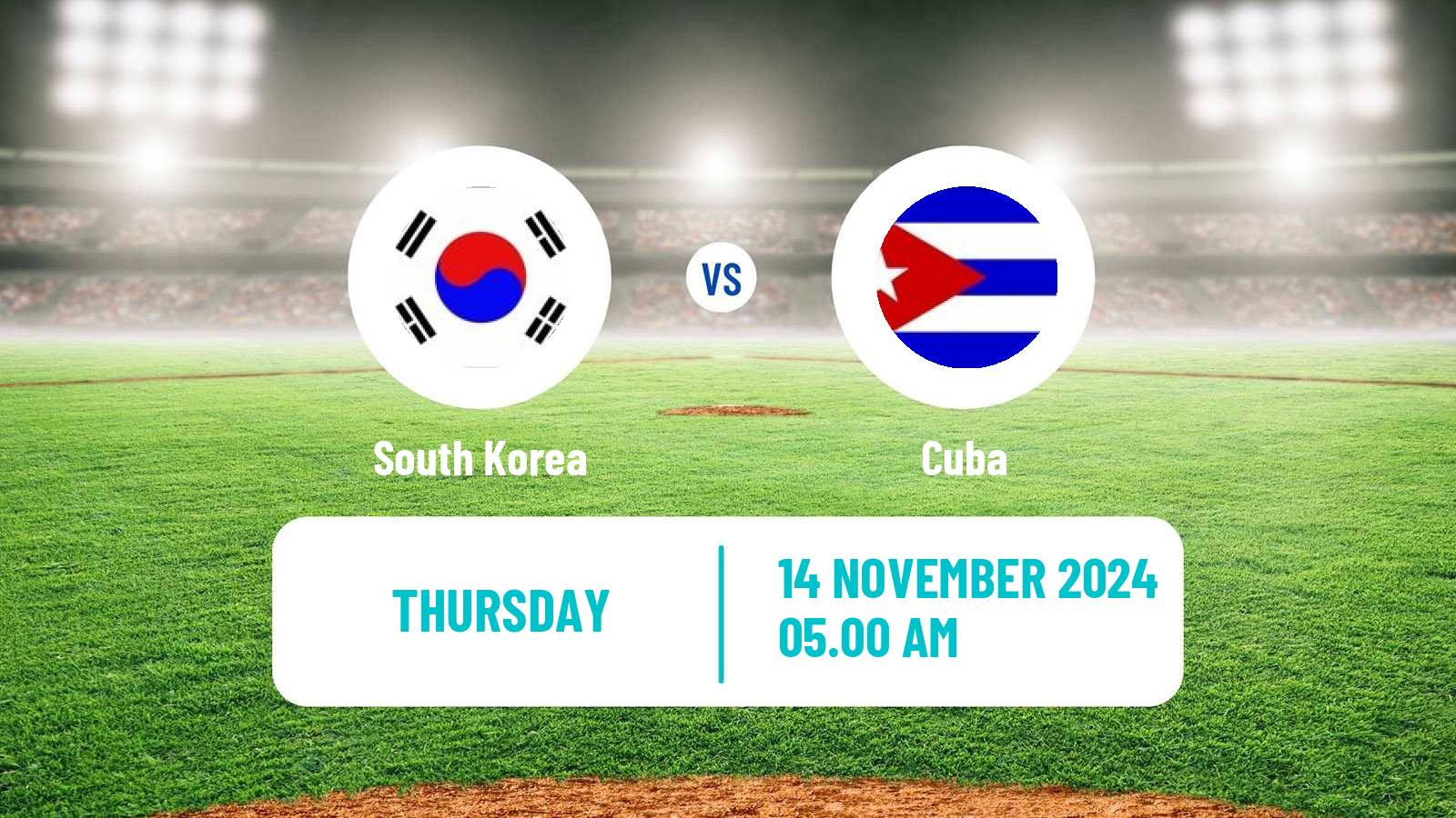 Baseball WBSC Premier 12 South Korea - Cuba